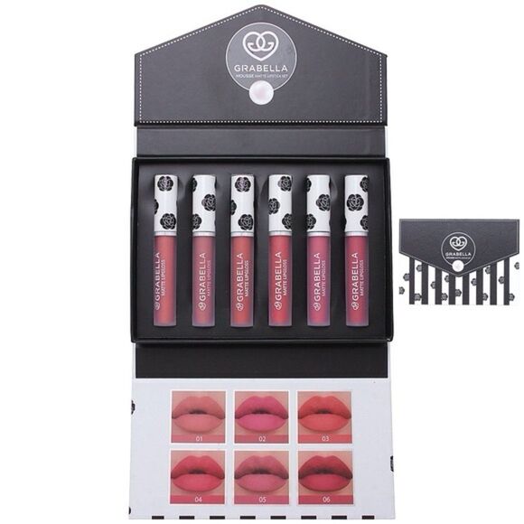 GRABELLA MOUSSE MATTE LIPSTICK SET 6 Pcs Brand New - Picture 1 of 6